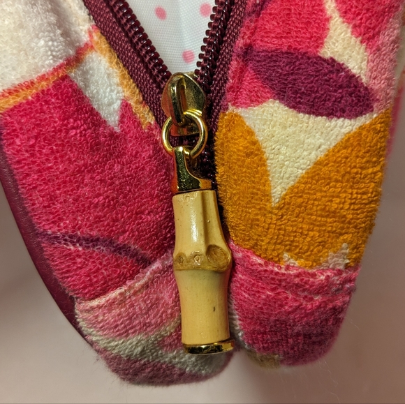 Vintage Terry Cloth Bag with Bamboo Handles - Picture 6 of 9